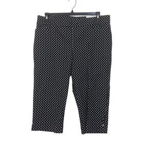 Chicos So Slimming Brigitte Ikat Dot Capri Crop Pants Women Size 3 US 16 Black